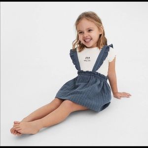 Zara Girls Jumper Suspender Style Skirt 2-3 Toddler